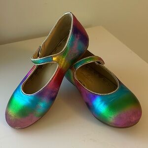 Mini Boden Rainbow Foil Mary Jane Shoes- UK27/US10.5